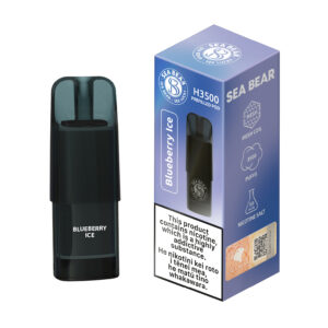 Blueberry Ice vape pen with packaging displaying flavor and warning label.