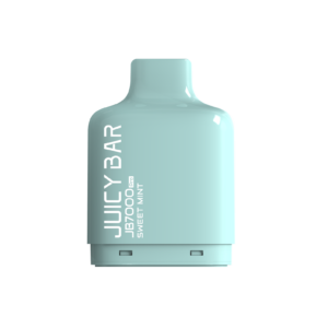 Light blue Juicy Bar vape labeled "JB7000 Sweet Mint.