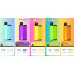 Five colorful vape devices displayed in a promotional product graphic.