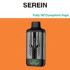 Blackberry SERBIN vape device on orange background with “Fully NZ Compliant Vape” text.