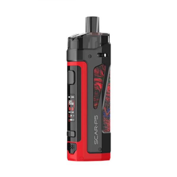 Hivape SMOK Scar black and red color p5 80w kit. 600x600 resolution.