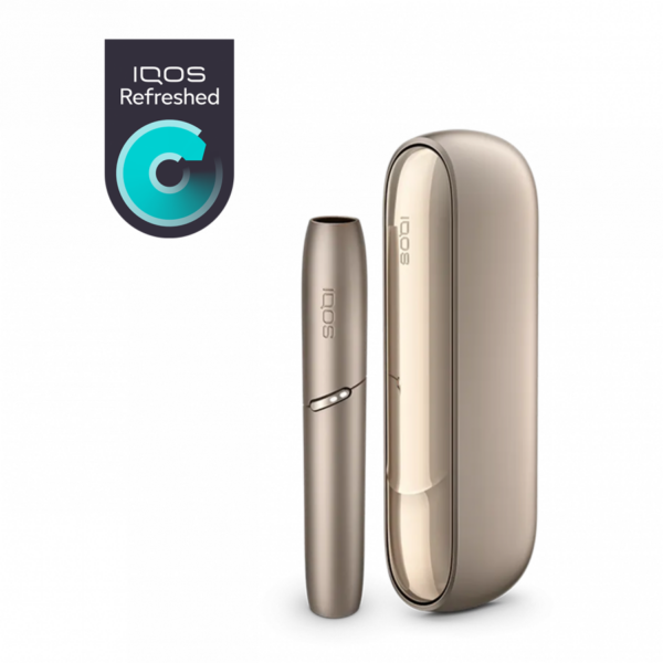 IQOS Heated Tobacco Vaping Device in Brilliant Gold - 600x600 Resolution