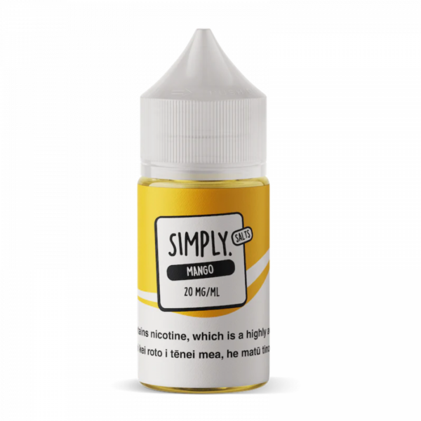 Simply Nicotine Salt 30ml Bottle in Mango Flavor - 600x600 Resolution