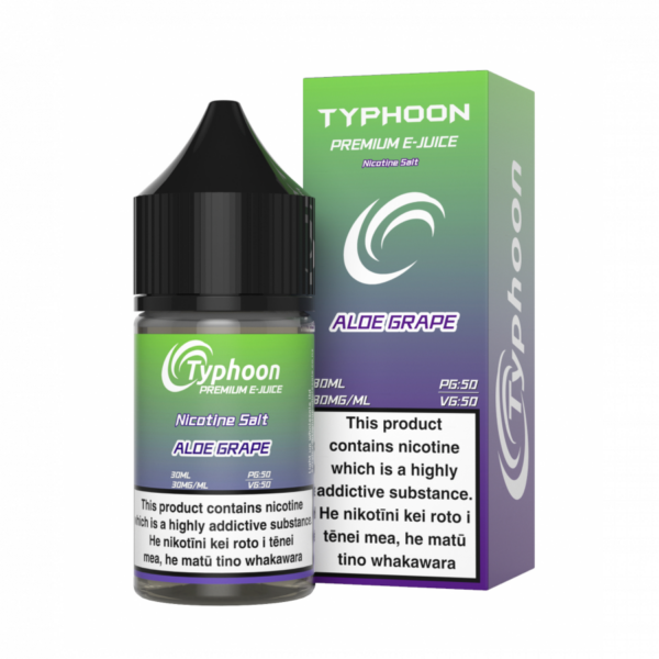 HIVAPE Typhoon e-juice 30ml with aloe grape flavor nic salt - 30mg, 600x600 image.
