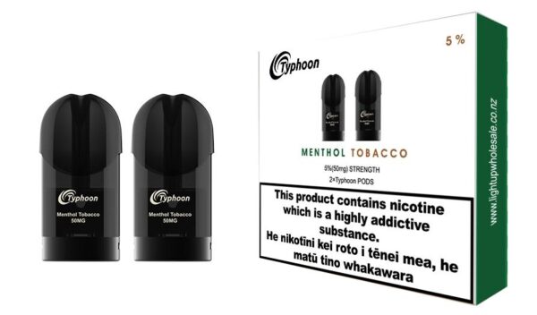 Typhoon Menthol Tobacco 5% strenght pods, 600x352 resolution