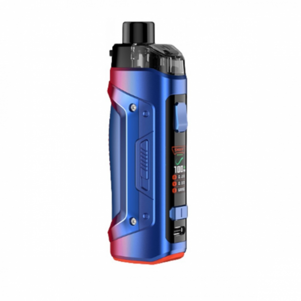 Thumbnail of the Geekvape B100 vape kit in a blue-red gradient, also noting that the battery is not included.