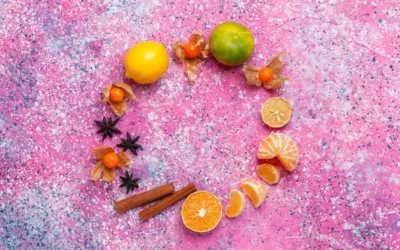 An image with different fruits and spices